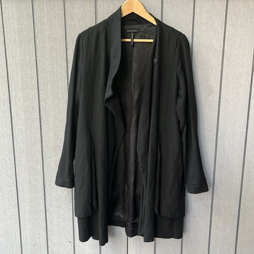 SARAH PACINI black wool blend jacket, size 0/XS - Picture 3 of 13